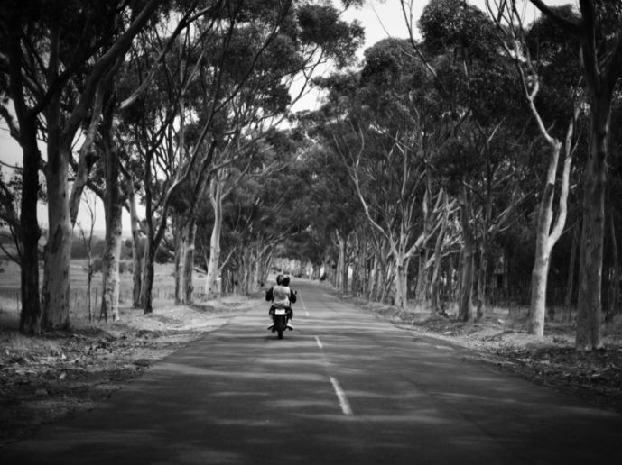Motorcycles parked along Bree Street